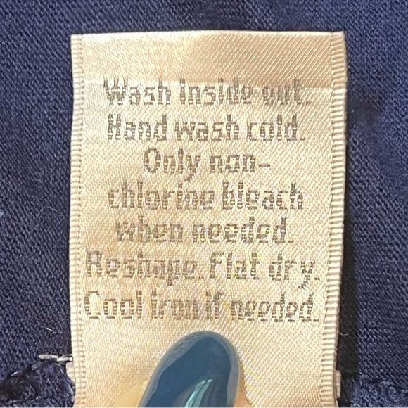 LC Lauren Conrad Swiss Dot SS Pullover Top Blouse Sz L Blue EUC - Picture 12 of 12